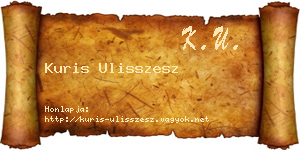 Kuris Ulisszesz névjegykártya